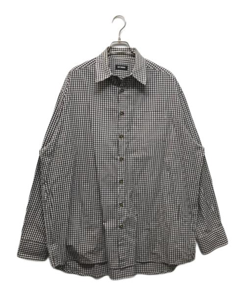 RAF SIMONS（ラフシモンズ）RAF SIMONS (ラフシモンズ) ギンガムチェックシャツ ブラック サイズ:46の古着・服飾アイテム