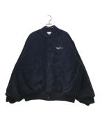 Sauras Being×LFYTソーラス ビーイング×エルエフワイティー）の古着「CORDUROY VARSITY JACKET（コーデュロイヴァ―シティジャケット）/ コーデュロイスタジャン / LA241003」｜ネイビー