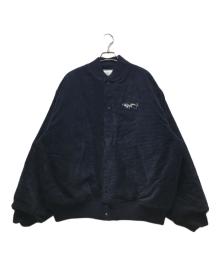 Sauras Being×LFYT（ソーラス ビーイング×エルエフワイティー）の古着「CORDUROY VARSITY JACKET（コーデュロイヴァ―シティジャケット）/ コーデュロイスタジャン / LA241003」｜ネイビー