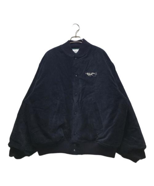 Sauras Being（ソーラス ビーイング）Sauras Being LFYT (エルエフワイティー) CORDUROY VARSITY JACKET（コーデュロイヴァ―シティジャケット）/ コーデュロイスタジャン / LA241003 ネイビー サイズ:XLの古着・服飾アイテム