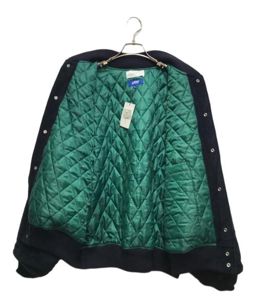 Sauras Being（ソーラス ビーイング）Sauras Being LFYT (エルエフワイティー) CORDUROY VARSITY JACKET（コーデュロイヴァ―シティジャケット）/ コーデュロイスタジャン / LA241003 ネイビー サイズ:XLの古着・服飾アイテム