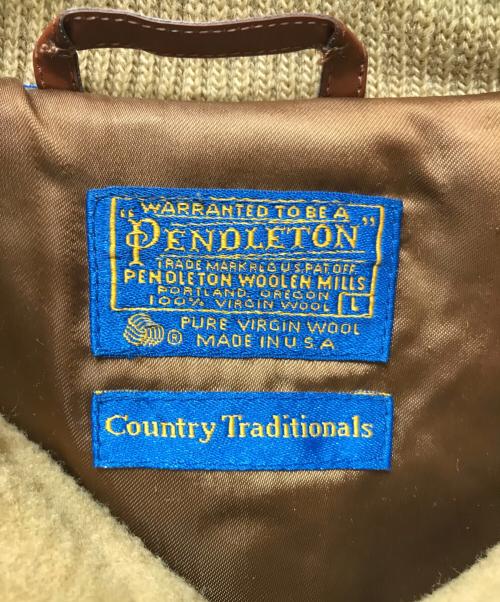 PENDLETON（ペンドルトン）PENDLETON (ペンドルトン) 70sウールドリズラージャケット　USA製 IDEALジップ ベージュ サイズ:Lの古着・服飾アイテム