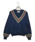 PENDLETON（ペンドルトン）の古着「70sネイティブ柄Vネック　白タグ USA製」｜ネイビー