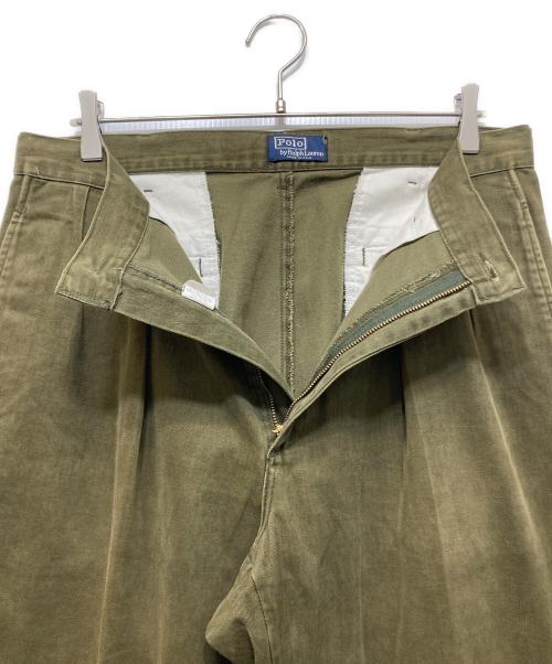 POLO RALPH LAUREN（ポロ・ラルフローレン）POLO RALPH LAUREN (ポロ・ラルフローレン) 2タックチノパン カーキ サイズ:W34の古着・服飾アイテム