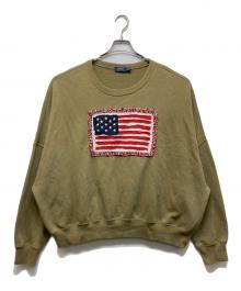POLO RALPH LAUREN（ポロ・ラルフローレン）の古着「星条旗スウェット」｜ブラウン