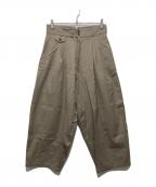 YANTORヤントル）の古着「Wool 2-tuck Pants」｜ベージュ