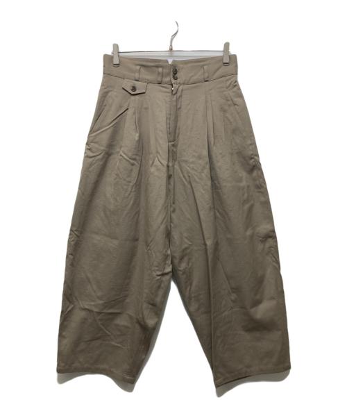 YANTOR（ヤントル）YANTOR (ヤントル) Wool 2-tuck Pants ベージュ サイズ:Mの古着・服飾アイテム
