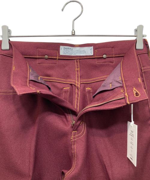 DAIRIKU（ダイリク）DAIRIKU (ダイリク) FLASHER PRESSED PANTS レッド サイズ:27の古着・服飾アイテム