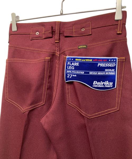 DAIRIKU（ダイリク）DAIRIKU (ダイリク) FLASHER PRESSED PANTS レッド サイズ:27の古着・服飾アイテム
