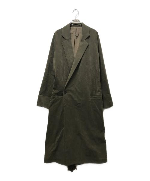 Edwina Horl（エドウィナ ホール）Edwina Horl (エドウィナ ホール) NO COLLAR LONG COAT ノーカラーロングコート カーキ サイズ:Mの古着・服飾アイテム