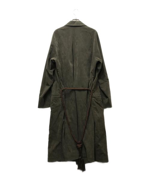 Edwina Horl（エドウィナ ホール）Edwina Horl (エドウィナ ホール) NO COLLAR LONG COAT ノーカラーロングコート カーキ サイズ:Mの古着・服飾アイテム
