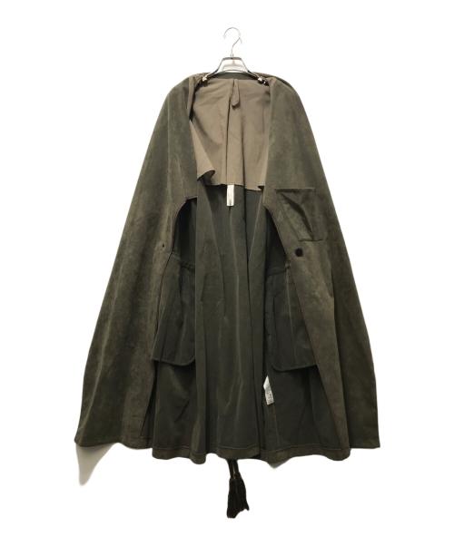 Edwina Horl（エドウィナ ホール）Edwina Horl (エドウィナ ホール) NO COLLAR LONG COAT ノーカラーロングコート カーキ サイズ:Mの古着・服飾アイテム