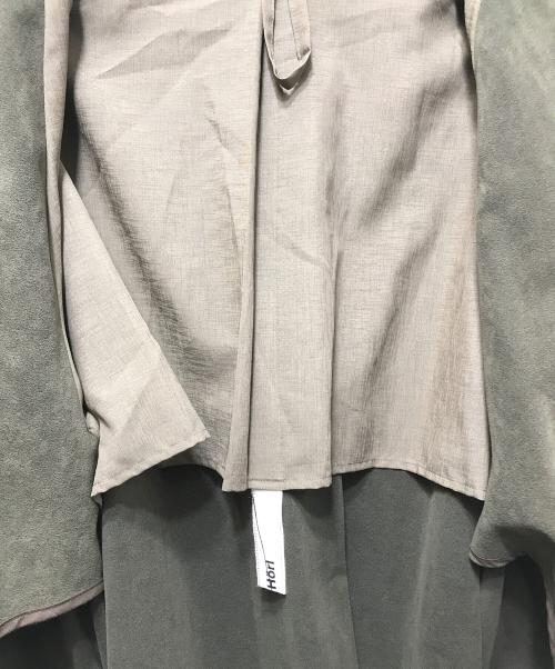 Edwina Horl（エドウィナ ホール）Edwina Horl (エドウィナ ホール) NO COLLAR LONG COAT ノーカラーロングコート カーキ サイズ:Mの古着・服飾アイテム