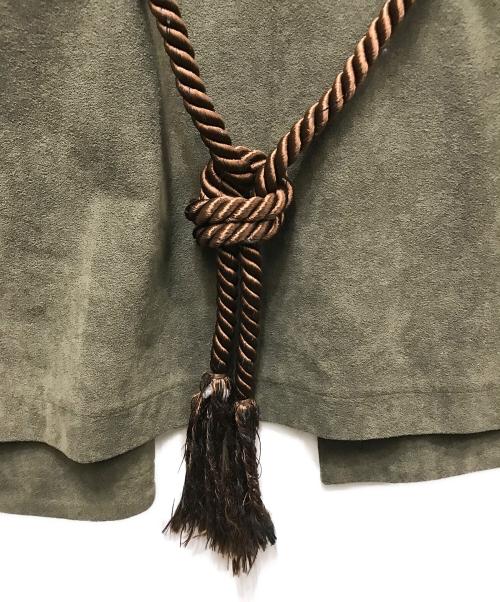 Edwina Horl（エドウィナ ホール）Edwina Horl (エドウィナ ホール) NO COLLAR LONG COAT ノーカラーロングコート カーキ サイズ:Mの古着・服飾アイテム