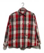 BOWWOWバウワウ）の古着「REPAIR AGEING FLANNEL SHIRTS」｜レッド