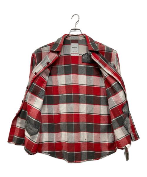 BOWWOW（バウワウ）BOWWOW (バウワウ) REPAIR AGEING FLANNEL SHIRTS レッド サイズ:Ｍの古着・服飾アイテム