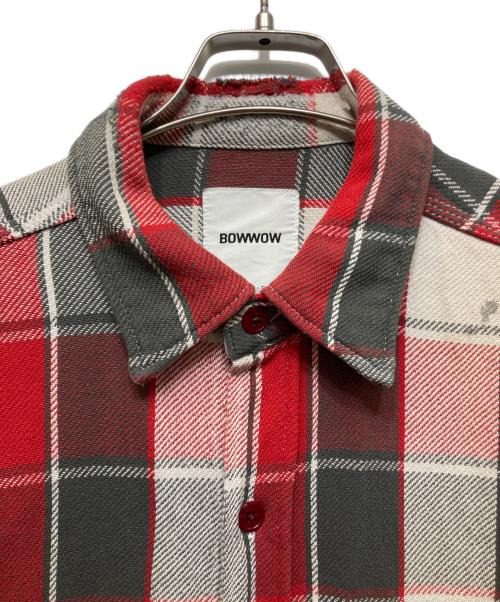 BOWWOW（バウワウ）BOWWOW (バウワウ) REPAIR AGEING FLANNEL SHIRTS レッド サイズ:Ｍの古着・服飾アイテム