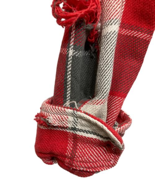 BOWWOW（バウワウ）BOWWOW (バウワウ) REPAIR AGEING FLANNEL SHIRTS レッド サイズ:Ｍの古着・服飾アイテム