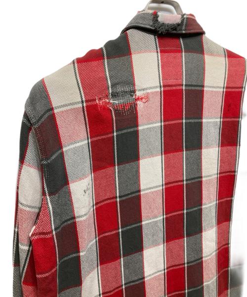 BOWWOW（バウワウ）BOWWOW (バウワウ) REPAIR AGEING FLANNEL SHIRTS レッド サイズ:Ｍの古着・服飾アイテム