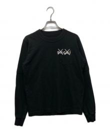 sacai×KAWS（サカイ×カウズ）の古着「Embroidery Long Sleeve」｜ブラック