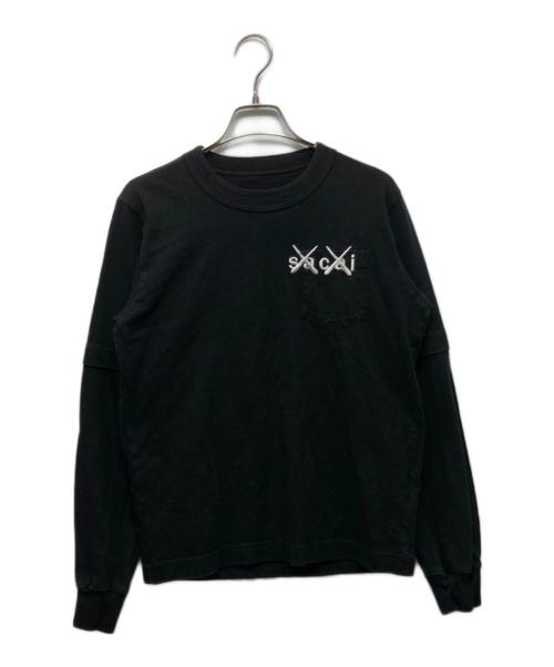 sacai（サカイ）sacai (サカイ) KAWS (カウズ) Embroidery Long Sleeve ブラックの古着・服飾アイテム
