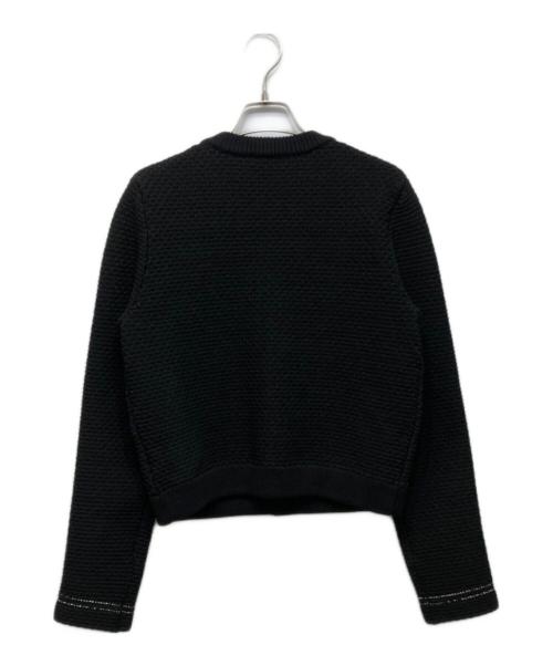 anuans（アニュアンス）anuans (アニュアンス) ノーカラーニットジャケット ブラック サイズ:Ｍの古着・服飾アイテム