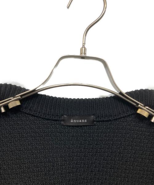 anuans（アニュアンス）anuans (アニュアンス) ノーカラーニットジャケット ブラック サイズ:Ｍの古着・服飾アイテム
