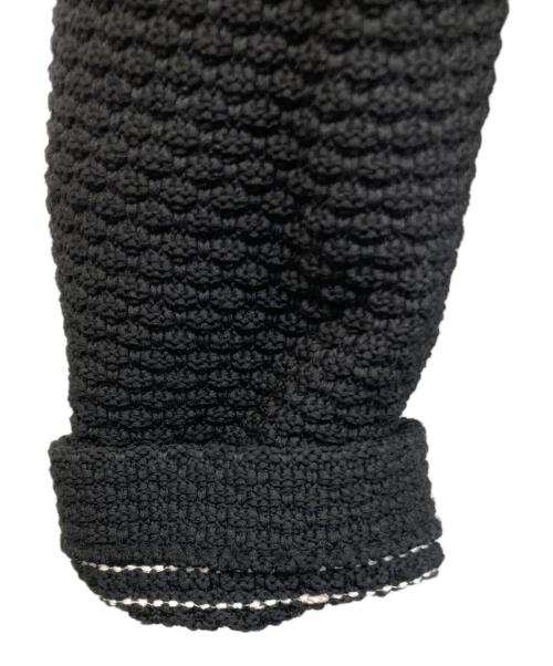 anuans（アニュアンス）anuans (アニュアンス) ノーカラーニットジャケット ブラック サイズ:Ｍの古着・服飾アイテム