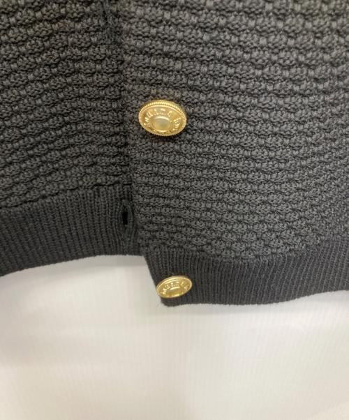 anuans（アニュアンス）anuans (アニュアンス) ノーカラーニットジャケット ブラック サイズ:Ｍの古着・服飾アイテム