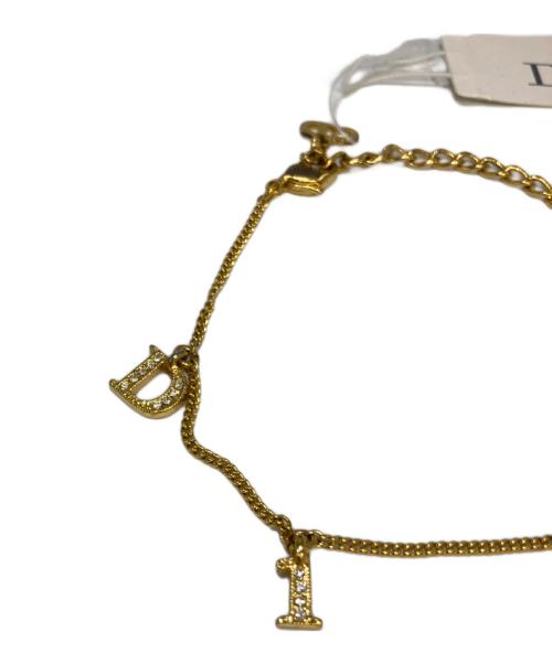 Christian Dior（クリスチャン ディオール）Christian Dior (クリスチャン ディオール) ロゴチャームブレスレット ゴールドの古着・服飾アイテム