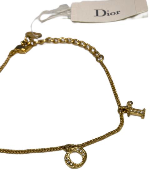 Christian Dior（クリスチャン ディオール）Christian Dior (クリスチャン ディオール) ロゴチャームブレスレット ゴールドの古着・服飾アイテム