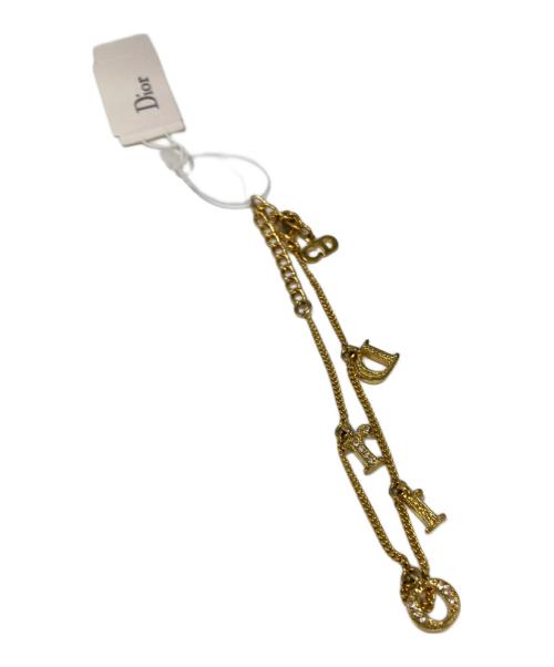 Christian Dior（クリスチャン ディオール）Christian Dior (クリスチャン ディオール) ロゴチャームブレスレット ゴールドの古着・服飾アイテム