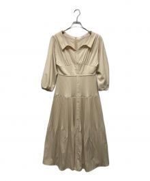 HER LIP TO（ハーリップトゥ）の古着「Pleated Open Shirt Dress」｜ベージュ