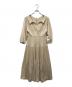 HER LIP TO（ハーリップトゥ）の古着「Pleated Open Shirt Dress」｜ベージュ