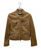 COACHコーチ）の古着「マルチポケットレザージャケット」｜ブラウン