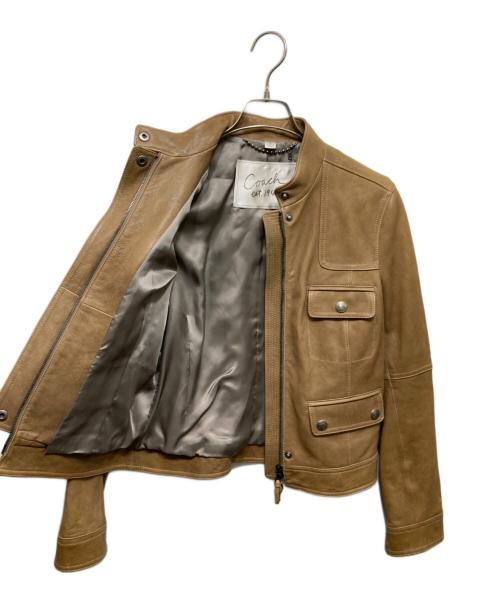 COACH（コーチ）COACH (コーチ) マルチポケットレザージャケット ブラウン サイズ:Sの古着・服飾アイテム
