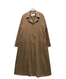 MaxMara（マックスマーラ）の古着「スウェードライクロングコート / 白タグ」｜ブラウン
