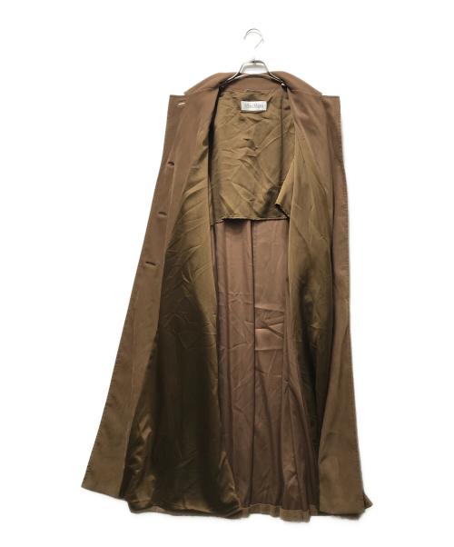MaxMara（マックスマーラ）MaxMara (マックスマーラ) スウェードライクロングコート / 白タグ ブラウン サイズ:38の古着・服飾アイテム