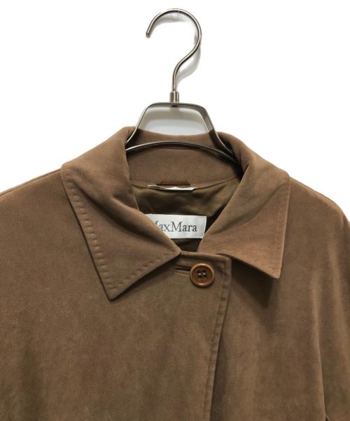 MaxMara（マックスマーラ）MaxMara (マックスマーラ) スウェードライクロングコート / 白タグ ブラウン サイズ:38の古着・服飾アイテム