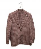 LARDINIラルディーニ）の古着「ウール/シルク ガンクラブチェック ジャケット」｜ピンク