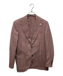 LARDINI（ラルディーニ）の古着「ウール/シルク ガンクラブチェック ジャケット」｜ピンク