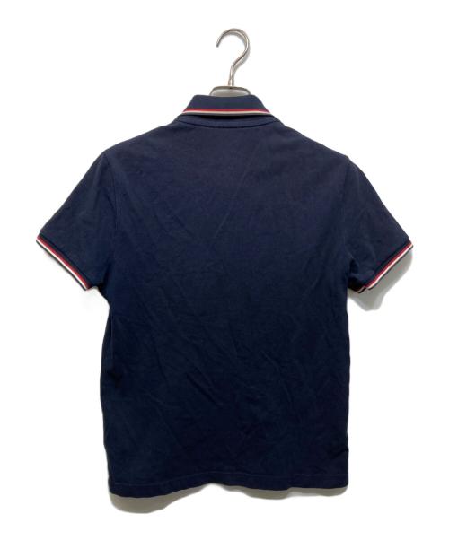 MONCLER（モンクレール）MONCLER (モンクレール) ブランド刺繍半袖ポロシャツ ネイビー サイズ:Mの古着・服飾アイテム