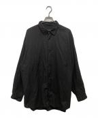COMOLIコモリ）の古着「KHADIコットンWレイヤー コモリシャツ」｜ブラック