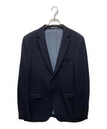 Salvatore Ferragamo（サルヴァトーレ フェラガモ）の古着「ウールコットンジャージージャケット」｜ネイビー