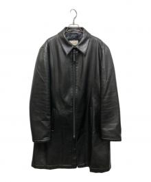 EMPORIO ARMANI（エンポリオ アルマーニ）の古着「レザーライクジップコート」｜ブラック