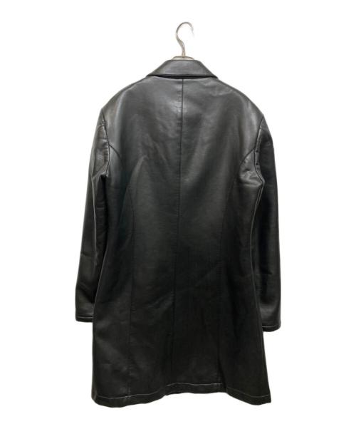 EMPORIO ARMANI（エンポリオ アルマーニ）EMPORIO ARMANI (エンポリオ アルマーニ) レザーライクジップコート ブラック サイズ:54の古着・服飾アイテム