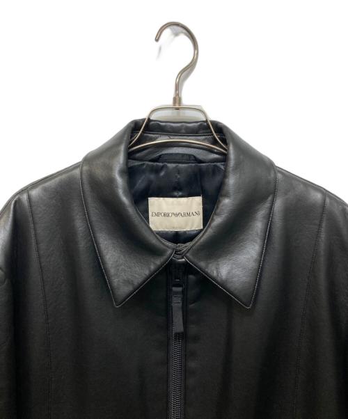 EMPORIO ARMANI（エンポリオ アルマーニ）EMPORIO ARMANI (エンポリオ アルマーニ) レザーライクジップコート ブラック サイズ:54の古着・服飾アイテム