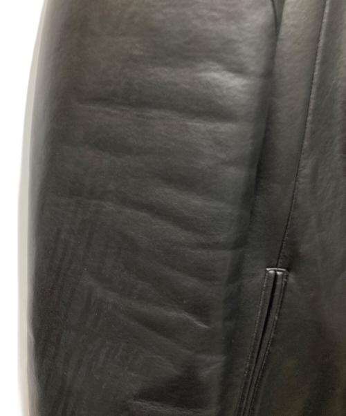 EMPORIO ARMANI（エンポリオ アルマーニ）EMPORIO ARMANI (エンポリオ アルマーニ) レザーライクジップコート ブラック サイズ:54の古着・服飾アイテム