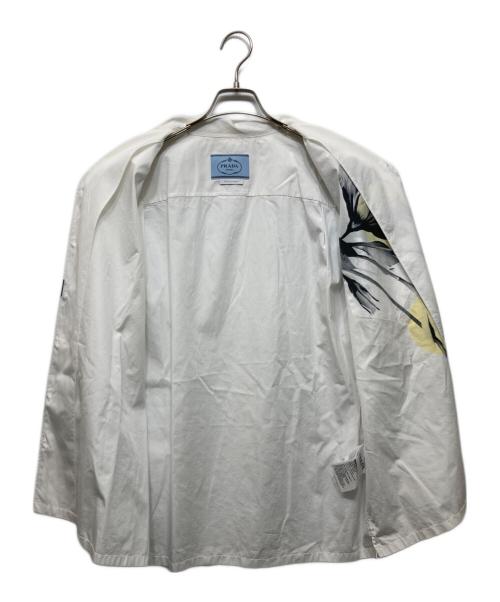 PRADA（プラダ）PRADA (プラダ) フローラルプリントポプリン半袖 シャツ ホワイト サイズ:XLの古着・服飾アイテム