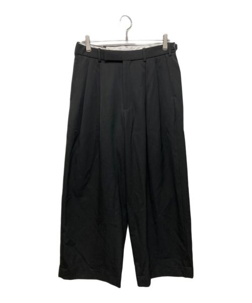 MARKA（マーカ）MARKA (マーカ) TWO TUCK BAGGY TROUSERS -2/60 WASHER WOOL GABARDINE ブラック サイズ:2の古着・服飾アイテム